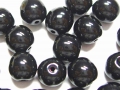 50 x  Böhmische Glasperlen, rund, 6 mm, schwarz