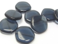 15 x Böhmische Glasperlen, große Scheibe, 19 mm,  montana blue