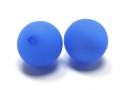 2 Polarisperlen, rund 14 mm, blau,  matt