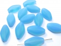 15 x Böhmische Glasperlen, große Raute, 22 mm, aqua, satiniert