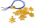 19 x Metall Anhänger, Steuerrad, goldfarben