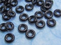 50 x Böhmische Glasperlen, Ringe, 9 mm, schwarz