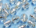 100 x Böhmische Glasperlen, Glasschliffperlen, 4 mm, kristall Silbereinzug