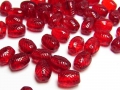 50 x Böhmische Glasperlen, oval, 9 x 7 mm, rot