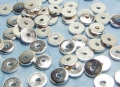 20 x Metallperle, flache Scheibe, 6 mm, versilbert