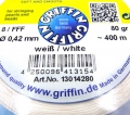 Bild 2 von 3 Meter Griffin 100% Naturseide, Perlseide, Ø 0,42 mm, weiß