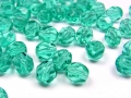 40 x Böhmische Glasschliffperlen, türkis, 6 mm