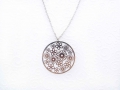 Metall Anhänger, filigran, große Blumenscheibe, 47 mm, silberfarben