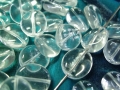 100 x Böhmische Glasperlen, Scheibe gewellt, 12 x 10 mm, kristall
