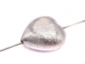 Metallperle, Herz, 20 mm, Kupfer versilbert,  1 Stück