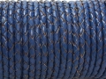 1 Meter Geflochtenes Lederband, 3 mm, dunkelblau