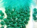 20 x Böhmische Glasperlen, Kugel, 8 mm, emerald
