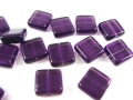 20 x Böhmische Glasperlen, Quadrat, 10 x 10 mm, amethyst