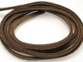 1 Meter Wildleder Band, Top Qualität, 4 mm breit, dunkelbraun