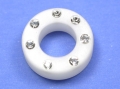 Polarisperle, Ring mit Swarovskisteinen, 16 mm, weiß, 1 Stück