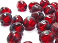 Bild 1 von 20 x Böhmische Glasperlen, siam ruby, Travertin Finish, 8 mm