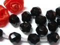 20 x Böhmische Glasschliffperlen, 10 mm, schwarz