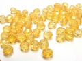 40 x Böhmische Glasschliffperlen, 6 mm, goldgelb