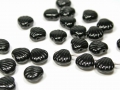 50 x Böhmische Glasperlen, kleine Muscheln, schwarz
