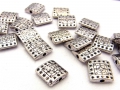 10 x Metallperle, Quadrat, 10 x 10 mm, versilbert