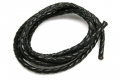 1 Meter Geflochtenes Lederband, 3 mm, schwarz