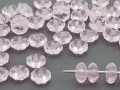 100 x Böhmische Glasperlen, Blümchen, 6 x 3 mm, zart rosa