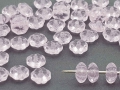 100 x Böhmische Glasperlen, Blümchen, 6 x 3 mm, zart rosa