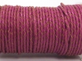 1 Meter Geflochtenes Lederband, 3 mm, erika