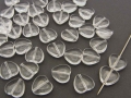 40 x Böhmische Glasperlen, Herzen, 10 mm, kristall