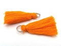 2 x Quaste, Troddel, Baumwollgarn, mit Öse, 25-30 mm, orange
