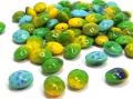 30  Böhmische Glasperlen Mischung, Spring Colors, oval, 11 mm