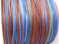 5 Meter Baumwollband, gewachst, Ø 1 mm,  multicolor blau