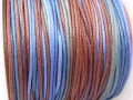 5 Meter Baumwollband, gewachst, Ø 1 mm,  multicolor blau