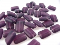 40 x Glasperlen, Rechteck, 12 x 9 mm, amethyst satiniert