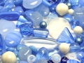 100 g Böhmische Glasperlen, Mischung ARKTIS, hellblau-Töne