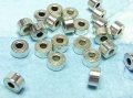 20 x  Metallperle, Spacer, kleine Walze, 3,5 x 2 mm,  versilbert